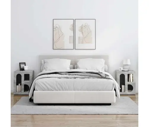 Naktsgaldiņš 2 Pcs Betona Pelēks 40 X 35 X 50 Cm Vidaxl