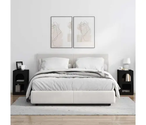 Naktsgaldiņš 2 Pcs Melna 29.5 X 35 X 50 Cm Inženierijas Koks Vidaxl