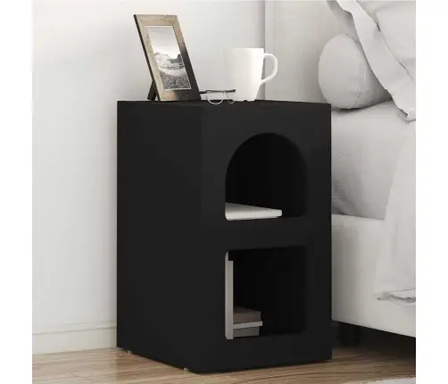 Naktsgaldiņš 2 Pcs Melna 29.5 X 35 X 50 Cm Inženierijas Koks Vidaxl