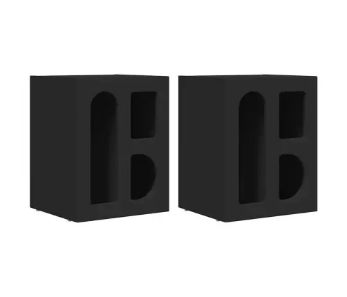 Naktsgaldiņš 2 Pcs Melna 40 X 35 X 50 Cm Inženierijas Koks Vidaxl