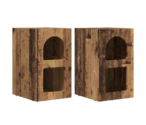 Naktsgaldiņš 2 Pcs Vecs Koks 29.5 X 35 X 50 Cm Vidaxl