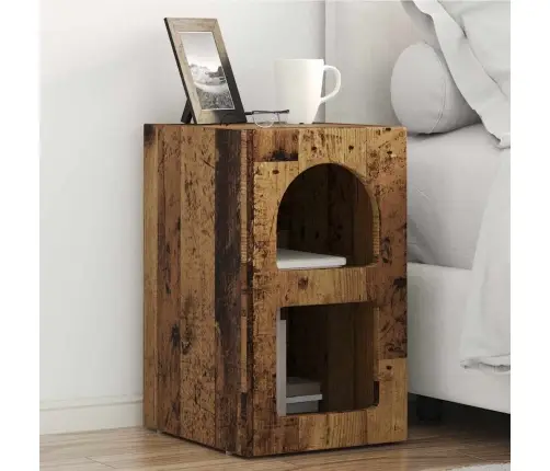 Naktsgaldiņš 2 Pcs Vecs Koks 29.5 X 35 X 50 Cm Vidaxl