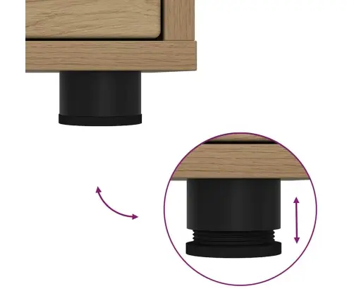 Naktsgaldiņš Artisānā Ozols 30,5 X 30 X 43 Cm Inženierijas Koks Vidaxl