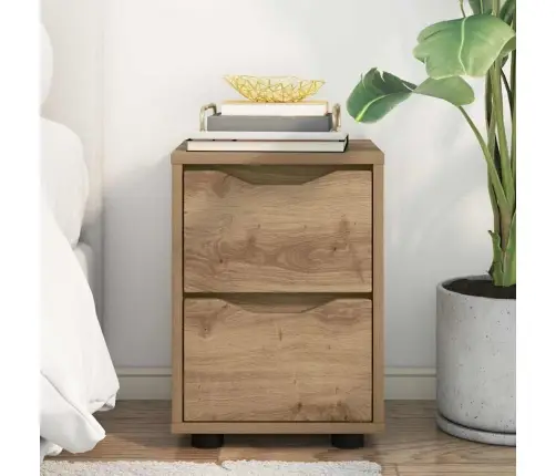 Naktsgaldiņš Artisānā Ozols 30,5 X 30 X 43 Cm Inženierijas Koks Vidaxl