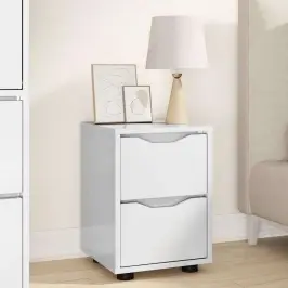 Öökapp Kergelt Läikiv Valge 30,5 X 30 X 43 Cm Tehispuit