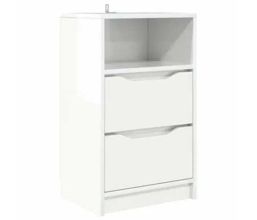 Öökapp Sahtliga Kergelt Läikiv Valge 40 X 30 X 467 Cm Tehispuit