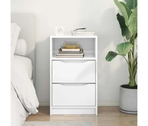 Öökapp Sahtliga Kergelt Läikiv Valge 40 X 30 X 467 Cm Tehispuit