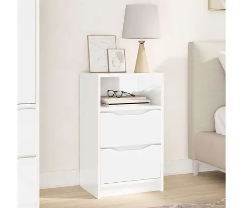 Öökapp Sahtliga Kergelt Läikiv Valge 40 X 30 X 467 Cm Tehispuit