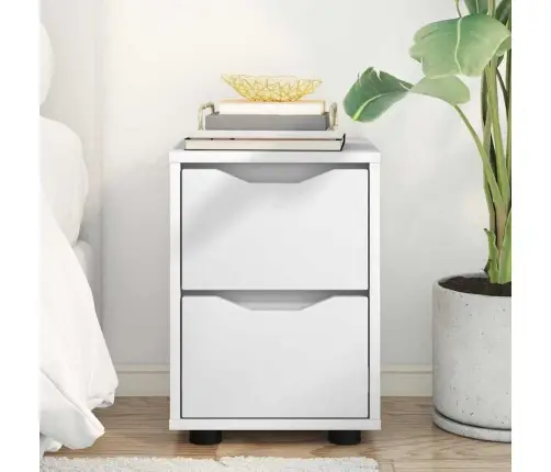 Naktinis Staliukas Balta 30,5 X 30 X 43 Cm Apdirbta Mediena