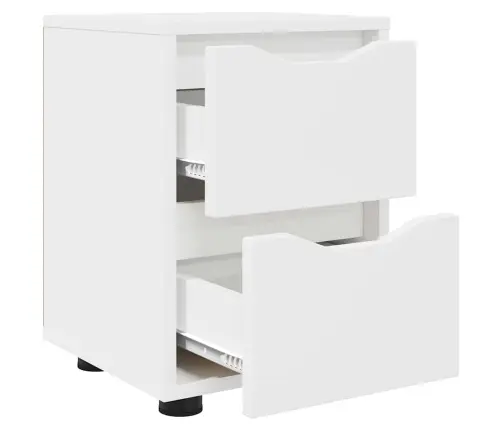 Naktinis Staliukas Balta 30,5 X 30 X 43 Cm Apdirbta Mediena