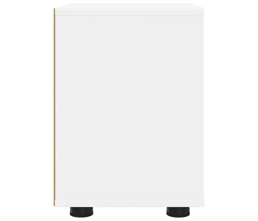 Naktinis Staliukas Balta 30,5 X 30 X 43 Cm Apdirbta Mediena
