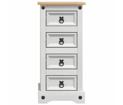 Naktsgaldiņš Balts 35 X 32,5 X 74 Cm Ciets Priedes Koks Vidaxl