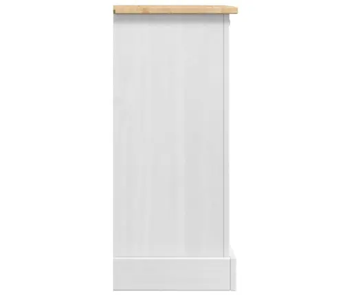 Naktsgaldiņš Balts 35 X 32,5 X 74 Cm Ciets Priedes Koks Vidaxl