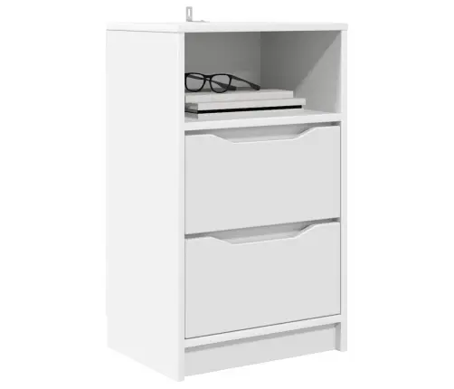 Naktinis Staliukas Balta 40 X 30 X 467 Cm Apdirbta Mediena