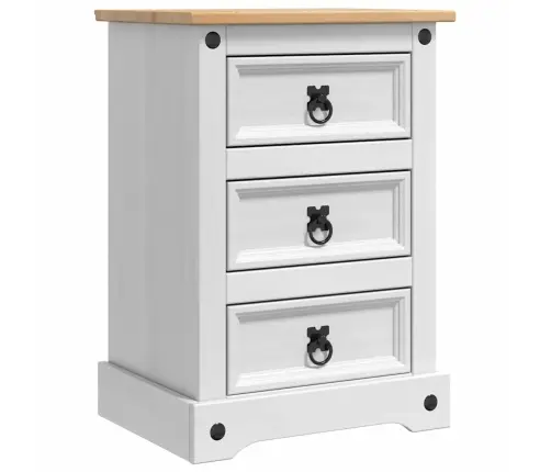 Naktsgaldiņš Balts 45 X 35 X 64 Cm Ciets Priedes Koks Vidaxl