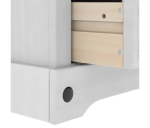 Naktsgaldiņš Balts 45 X 35 X 64 Cm Ciets Priedes Koks Vidaxl