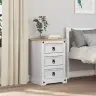 Naktsgaldiņš Balts 45 X 35 X 64 Cm Ciets Priedes Koks Vidaxl