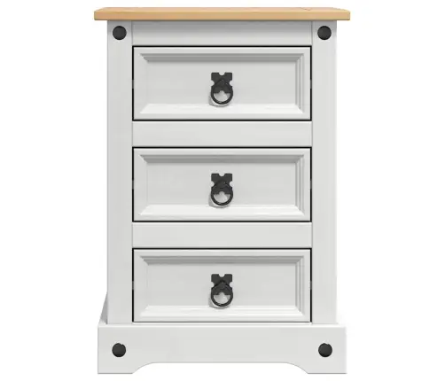 Naktsgaldiņš Balts 45 X 35 X 64 Cm Ciets Priedes Koks Vidaxl