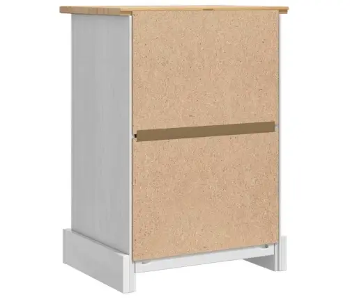 Naktsgaldiņš Balts 45 X 35 X 64 Cm Ciets Priedes Koks Vidaxl