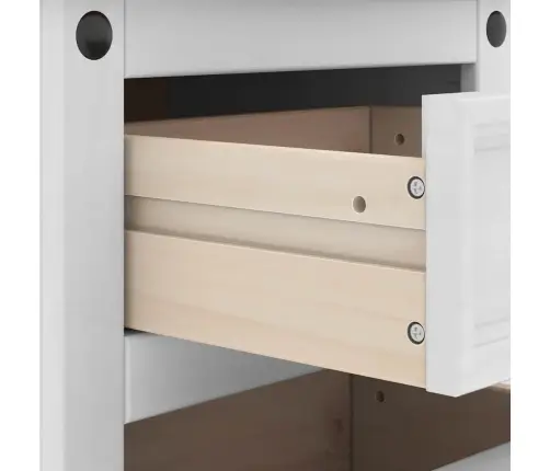 Naktsgaldiņš Balts 45 X 35 X 64 Cm Ciets Priedes Koks Vidaxl