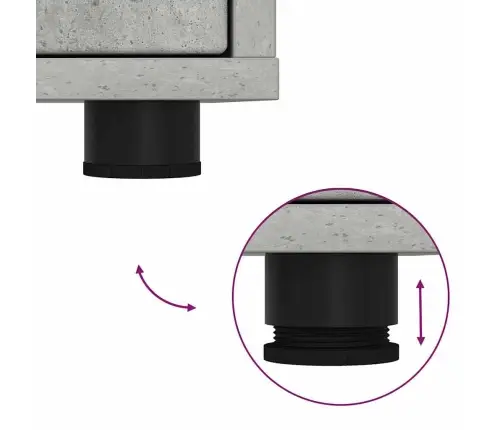 Naktsgaldiņš Betona Pelēks 30,5 X 30 X 43 Cm Inženierijas Koks Vidaxl