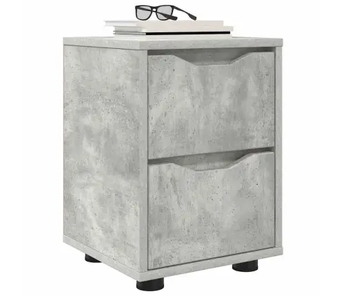 Naktsgaldiņš Betona Pelēks 30,5 X 30 X 43 Cm Inženierijas Koks Vidaxl