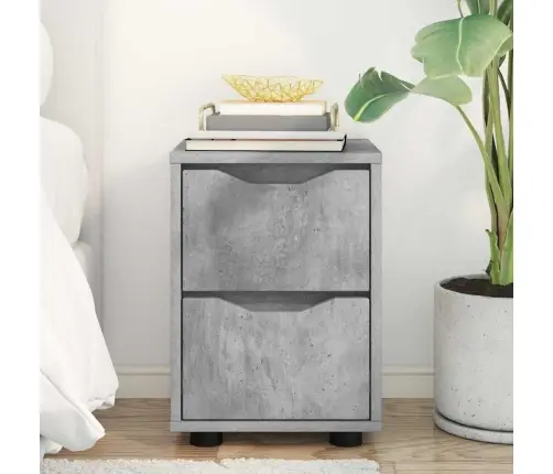Naktsgaldiņš Betona Pelēks 30,5 X 30 X 43 Cm Inženierijas Koks Vidaxl