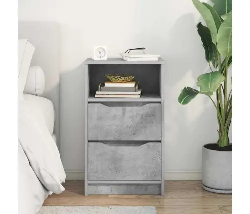 Naktsgaldiņš Betona Pelēks 40 X 30 X 467 Cm Inženierijas Koks Vidaxl