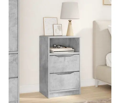 Naktsgaldiņš Betona Pelēks 40 X 30 X 467 Cm Inženierijas Koks Vidaxl
