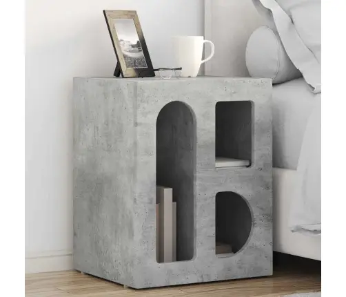 Naktsgaldiņš Betona Pelēks 40 X 35 X 50 Cm Inženierijas Koks Vidaxl