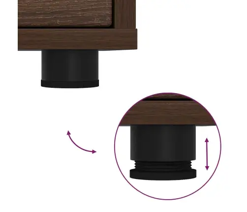 Naktsgaldiņš Brūns Ozols 30,5 X 30 X 43 Cm Inženierijas Koks Vidaxl