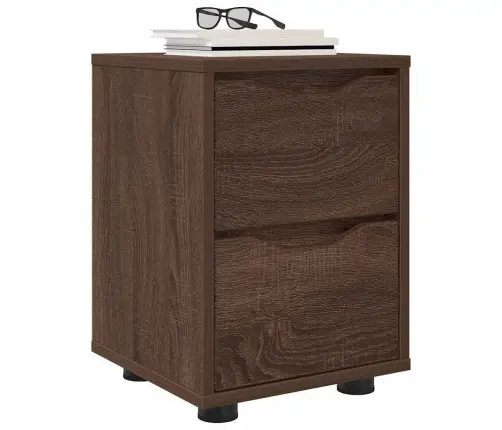 Naktsgaldiņš Brūns Ozols 30,5 X 30 X 43 Cm Inženierijas Koks Vidaxl