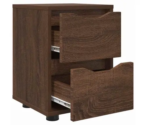 Naktsgaldiņš Brūns Ozols 30,5 X 30 X 43 Cm Inženierijas Koks Vidaxl