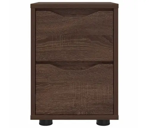 Naktsgaldiņš Brūns Ozols 30,5 X 30 X 43 Cm Inženierijas Koks Vidaxl