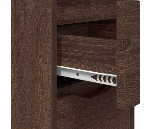 Naktsgaldiņš Brūns Ozols 30,5 X 30 X 43 Cm Inženierijas Koks Vidaxl