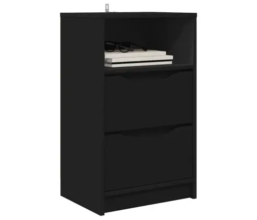 Naktsgaldiņš Melna 40 X 30 X 467 Cm Inženierijas Koks Vidaxl