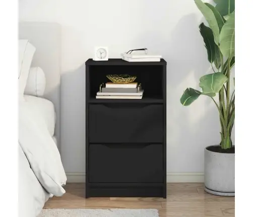 Naktsgaldiņš Melna 40 X 30 X 467 Cm Inženierijas Koks Vidaxl