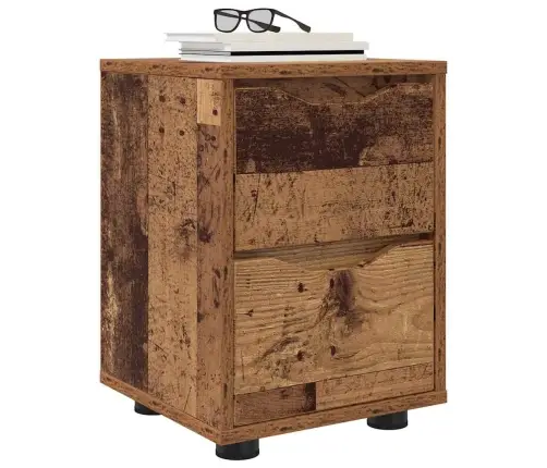 Naktinis Staliukas Su Stalčių Senovinis Medis 30,5 X 30 X 43 Cm
