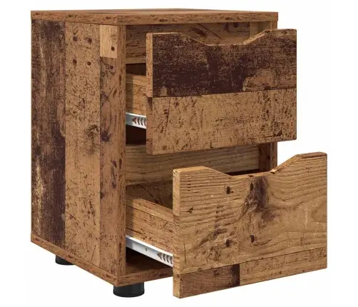 Naktinis Staliukas Su Stalčių Senovinis Medis 30,5 X 30 X 43 Cm