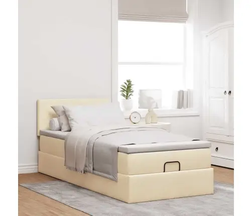 Osmaņu Gultas Rāmis Ar Matrača Krēma 100X200 Cm Audums Vidaxl