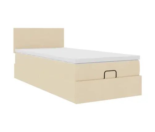 Osmaņu Gultas Rāmis Ar Matrača Krēma 100X200 Cm Audums Vidaxl