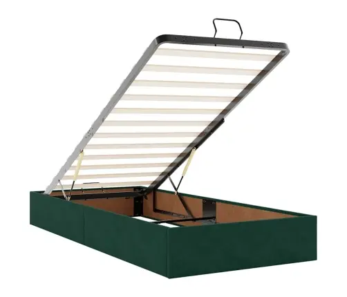 Osmaņu Gultas Rāmis Ar Matračiem Tumši Zaļš 200X200Cm Audums Vidaxl