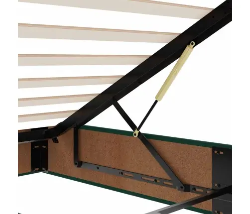 Osmaņu Gultas Rāmis Ar Matračiem Tumši Zaļš 200X200Cm Audums Vidaxl