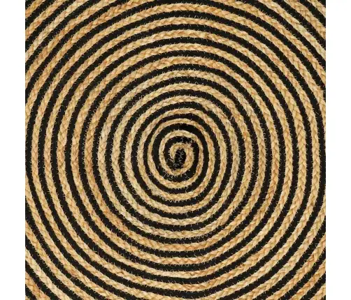 Paklājs Dabīgs Un Melns 200 X 200 Cm Džuta Vidaxl