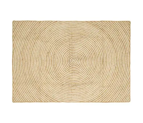 Paklājs Dabisks Un Balts 140 X 200 Cm Džuta Vidaxl