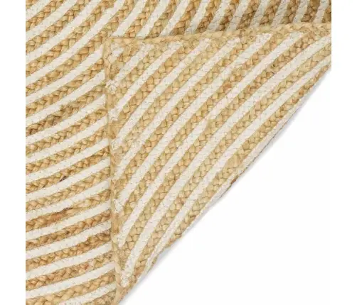 Paklājs Dabisks Un Balts 160 X 230 Cm Džuta Vidaxl