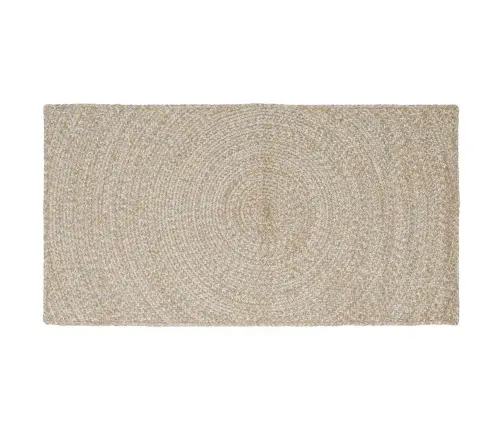 Paklājs Dabisks Un Balts 60 X 110 Cm Džuta Vidaxl