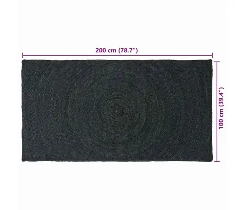 Paklājs Tumši Pelēks 100 X 200 Cm Džuta Vidaxl