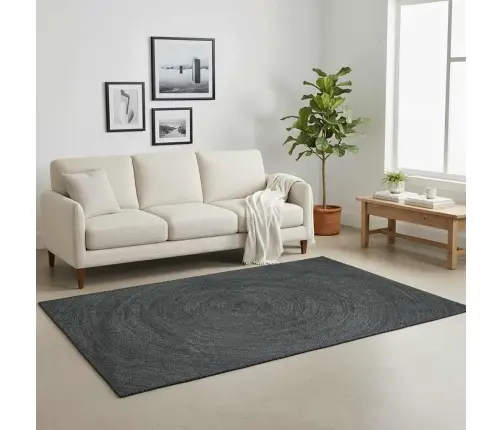 Paklājs Tumši Pelēks 120 X 170 Cm Džuta Vidaxl