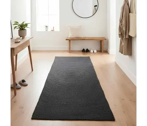 Paklājs Tumši Pelēks 80 X 200 Cm Džuta Vidaxl